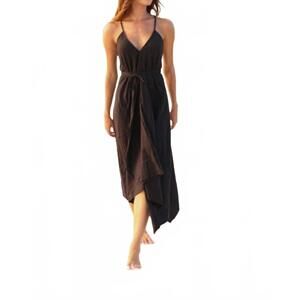 NEW HANDLOOM sage turkish cotton maxi dress in black